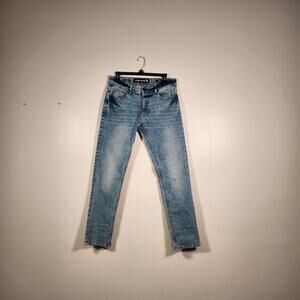 STONE FALCON Slim Fit Jeans Mens 30 x 30 (Measures 31 x 29) Blue Light Acid Wash